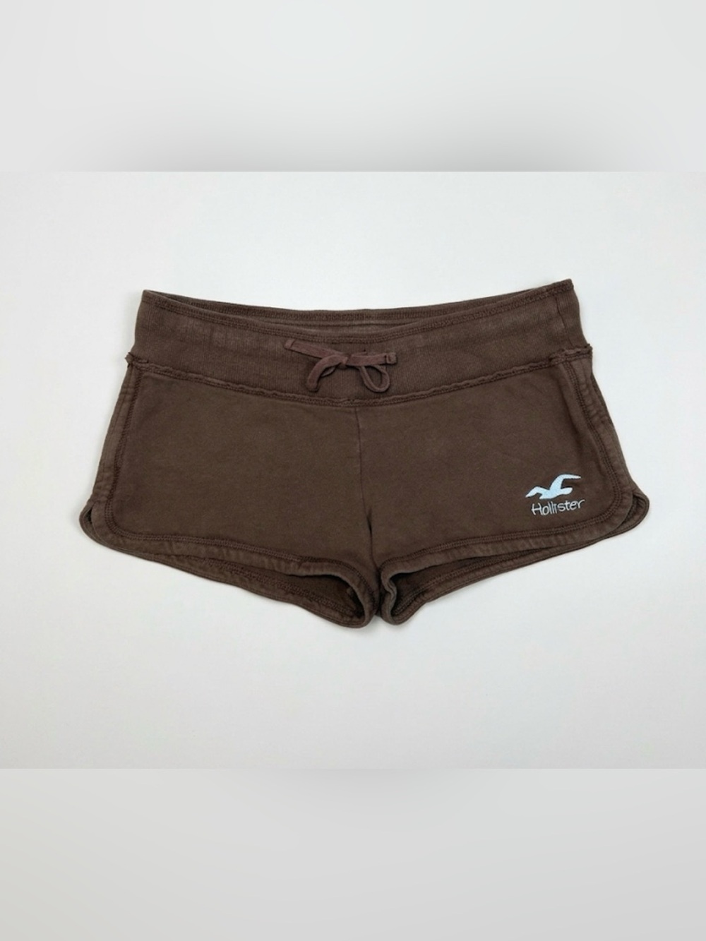 Hollister Vintage Y2K Brown Low Rise Micro Shorts Sweatpants Mini Spellout M